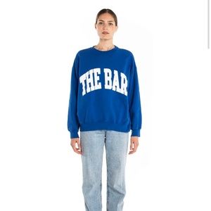 The Bar Varsity Sweatshirt Cobalt L NWOT